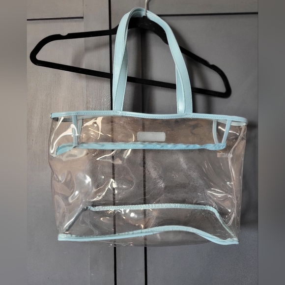 Kenneth Cole Reaction Clear and Blue Tote Bag EUC - Picture 3 of 3